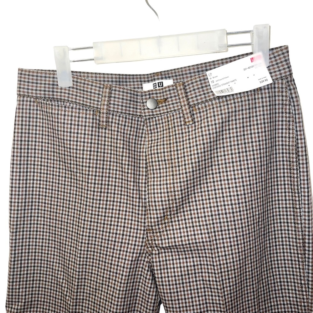 Uniqlo Women Checkered Corpcore Straight Pants Size 10 - Picture 6 of 7